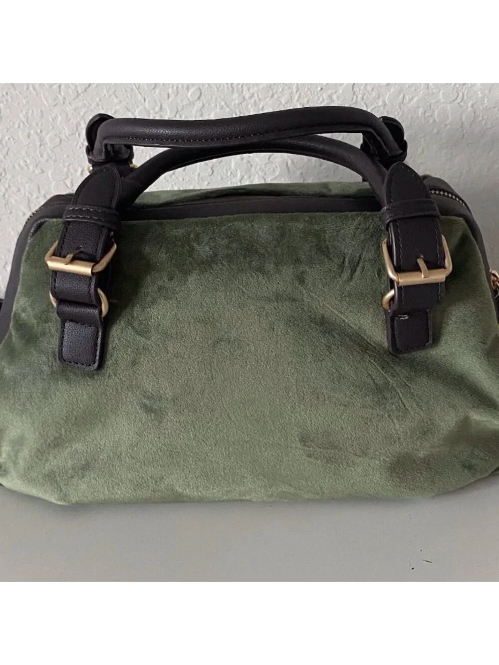 Juicy Couture The Key To Juicy Satchel Crossbody Super Greens Velvet Charm NEW